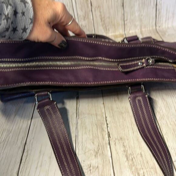 Coach Hamilton Purple Pebbled Leather Shoulder Tote Bag Handbag No. G0973-F13960 - Picture 5 of 15